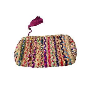 Shiraleah Chicago Woven Straw Clutch Handbag Multi color